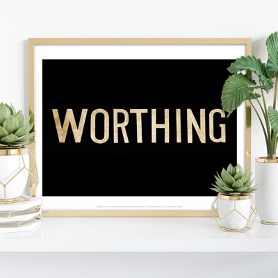 Worthing – Text – 11 x 14 Zoll Premium-Kunstdruck
