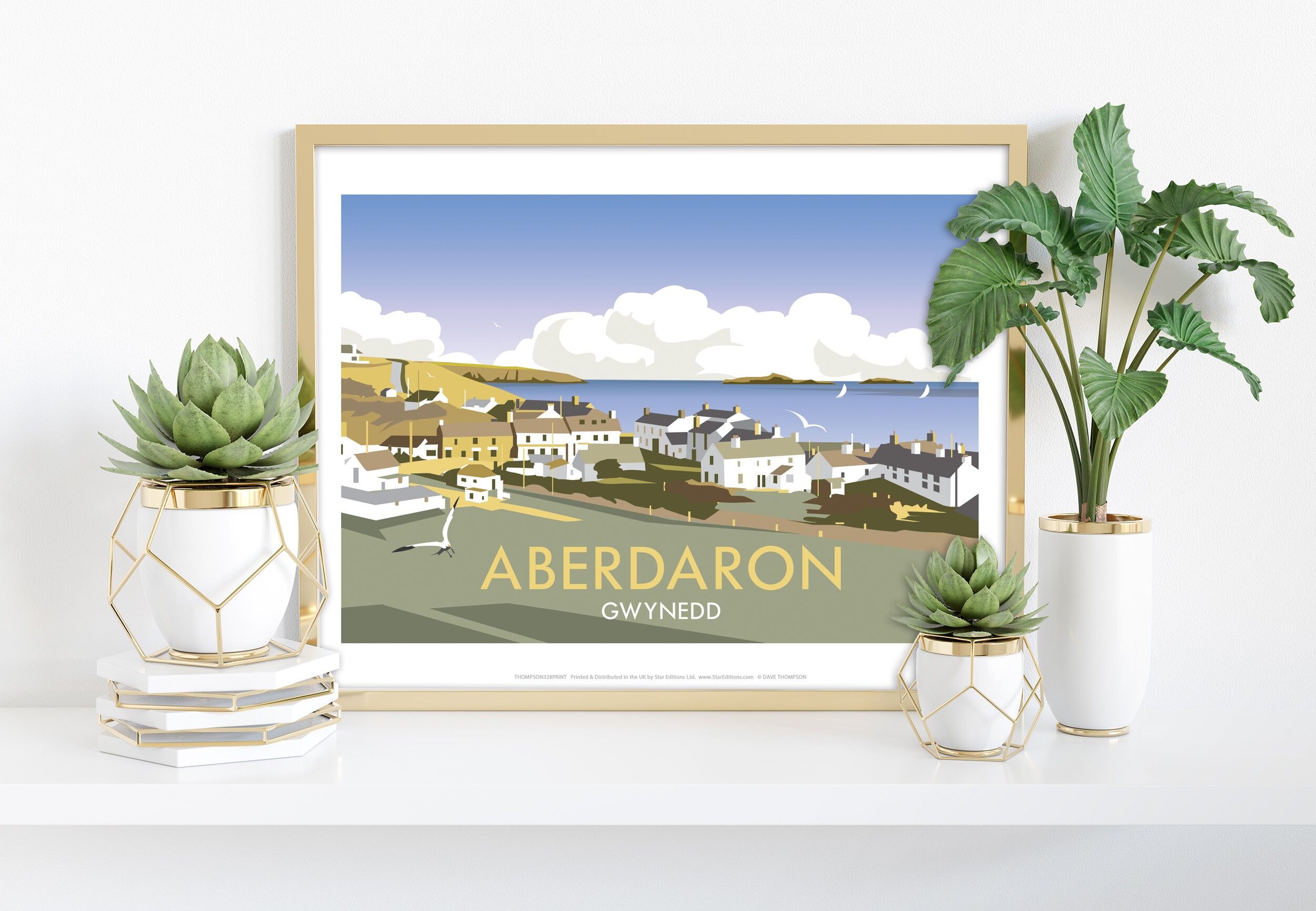 Aberdaron dell'artista Dave Thompson - Stampa d'arte premium 11 x 14".