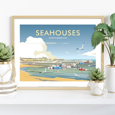 Seahouses, Northumberland By Artist Dave Thompson Art Print