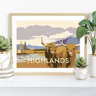 Highlands von Künstler Dave Thompson – Premium-Kunstdruck, 27,9 x 35,6 cm
