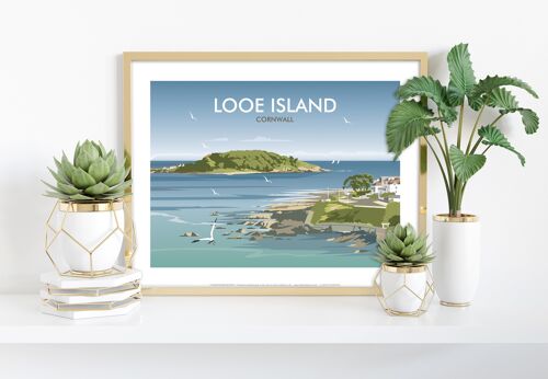 Looe Island By Artist Dave Thompson - Premium Art Print