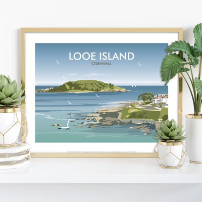 Looe Island par l'artiste Dave Thompson - Impression d'art premium