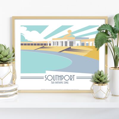 Southport, lago para bañarse en el mar - Impresión de arte premium de 11X14"