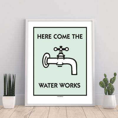 Monopoly Here Come The Water Works - 11X14" Art Print