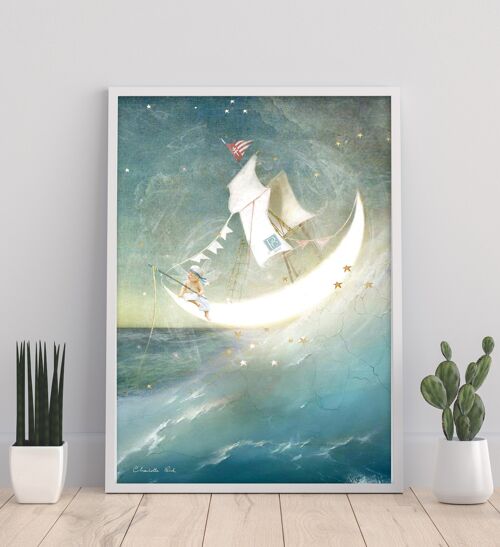 Moon Boat - 11X14” Art Print by Charlotte Bird