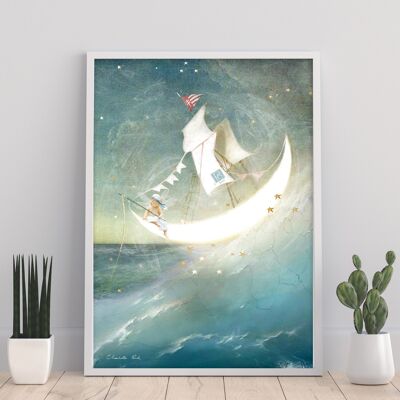 Moon Boat - 11 x 14" stampa d'arte di Charlotte Bird