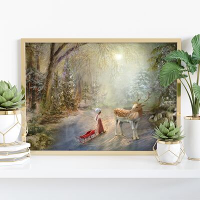 Rudolf se fait un ami - 11X14" Art Print par Charlotte Bird