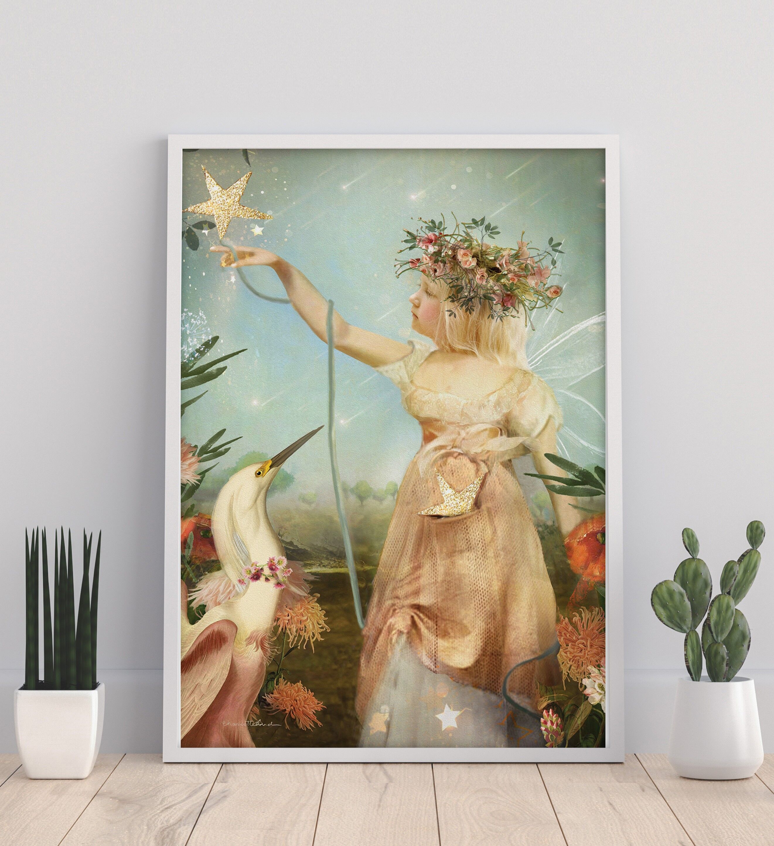 Cattura una stella cadente - 11 x 14&quot; stampa d&#039;arte di Charlotte Bird