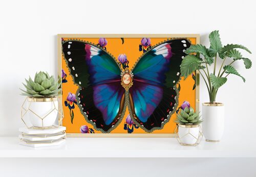 Butterfly With Iris 11X14” Art Print by Liva Pakalne Fanelli