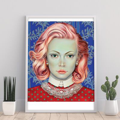 Mädchen mit rosa Haaren 11 x 14 Zoll Kunstdruck von Liva Pakalne Fanelli