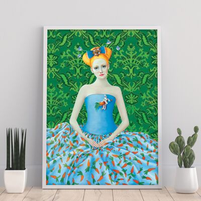 Girl With Carrot Dress - 11X14” Art Print