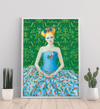 Fille avec robe carotte - 11 X 14" Art Print