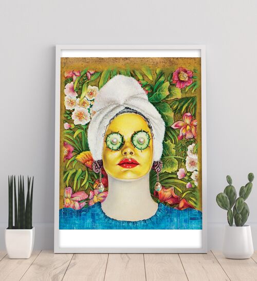 Girl With Gold Face Mask - 11X14” Art Print