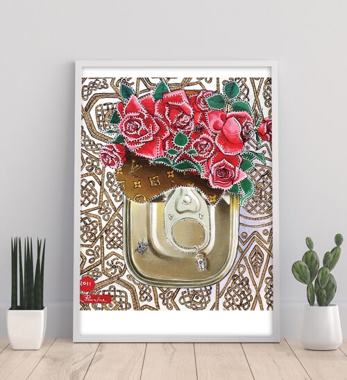 Tin Box With Roses 11X14” Art Print by Liva Pakalne Fanelli