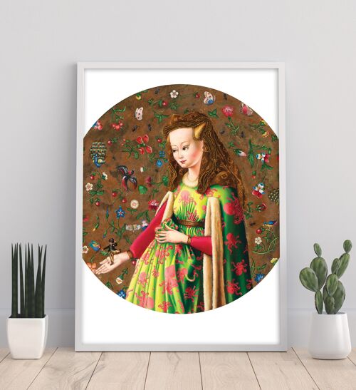 Van Eych Arnolfini Girl With Chaplin - 11X14” Art Print