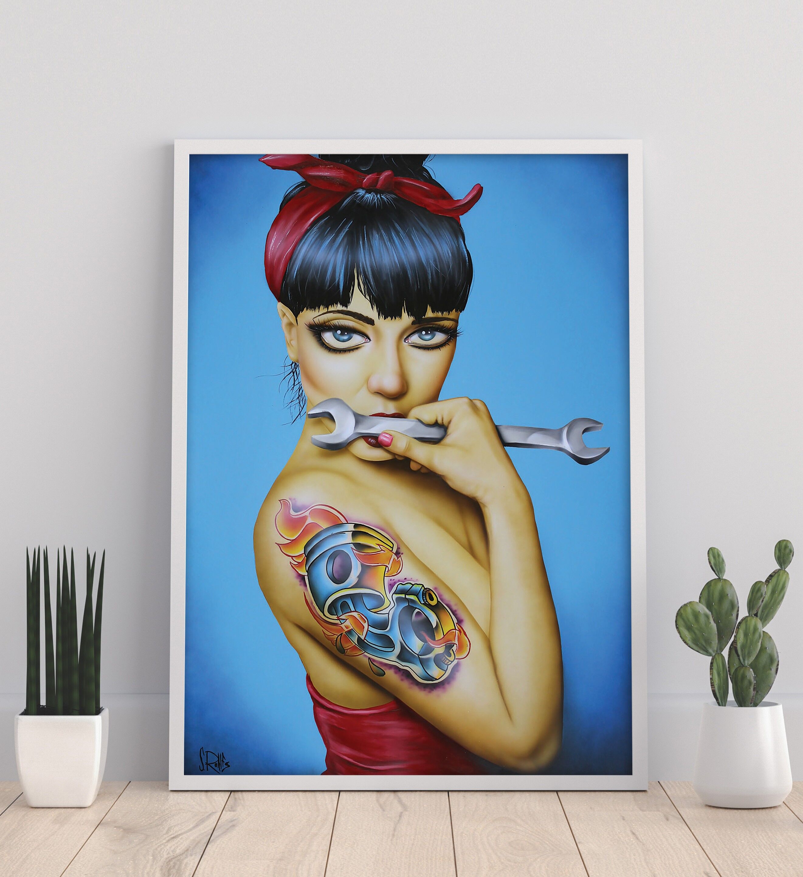 Testa di ingranaggio - 11 x 14" stampa d'arte di Scott Rohlfs