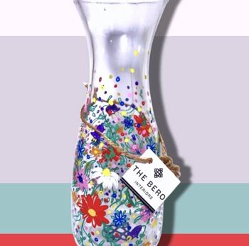 Meadow Flower Vase, Carafe, Gin Glass - Peint au Pays de Galles 3