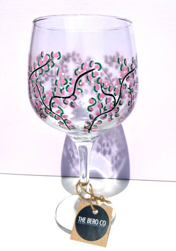 Pink Blossom Vase, Carafe, Gin Glass - Peint à la main au Pays de Galles 4