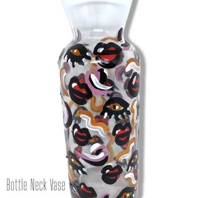 Pop Art Lips Vase – handbemalt in Wales – Haushaltswaren