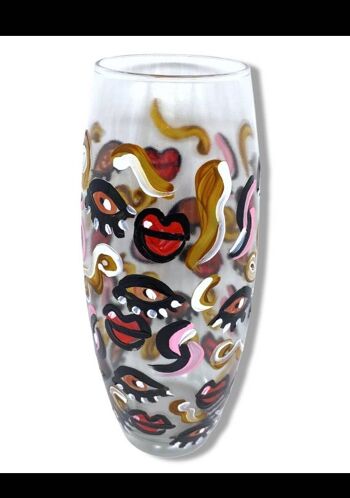 Vase Pop Art Lips - Peint à la main au Pays de Galles - Articles pour la maison 2