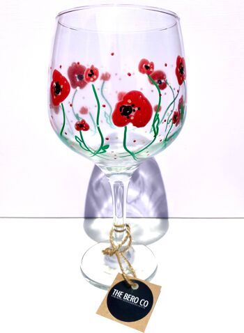 Vase coquelicot, carafe, verre à gin - peint à la main au Pays de Galles 2