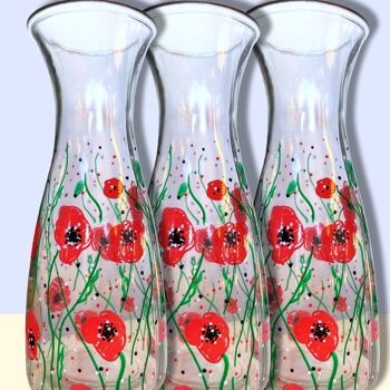 Vase coquelicot, carafe, verre à gin - peint à la main au Pays de Galles 3