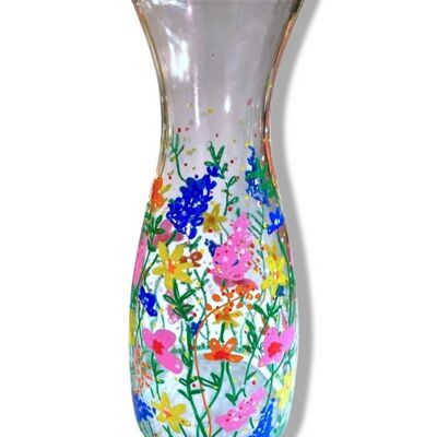 Summer Flower Vase Carafe - Hand Painted in Wales