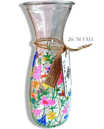 Carafe vase à fleurs d'été - peinte à la main au Pays de Galles 2