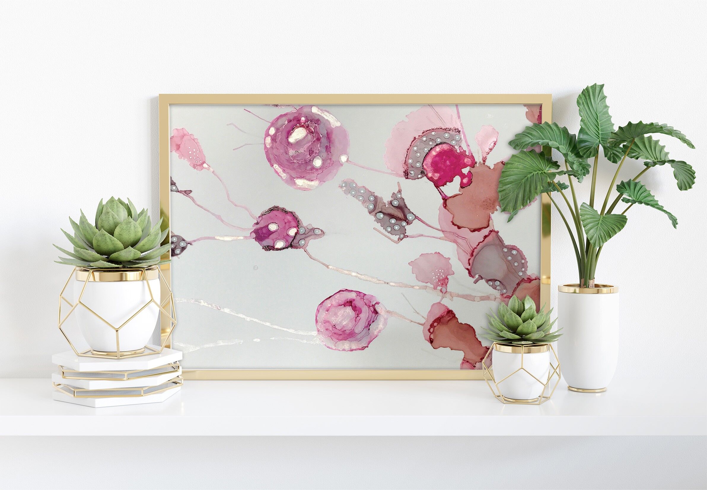 Peonie II - 11 x 14" stampa d'arte di Mishel Schwartz