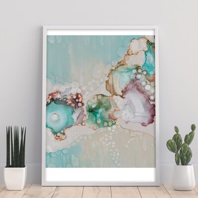 Turquoise Snowfall - 11X14” Art Print by Mishel Schwartz