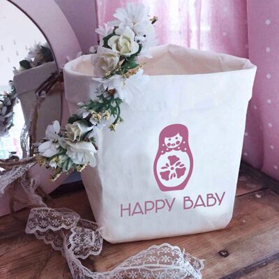 Empty pocket basket - "Happy baby girl"