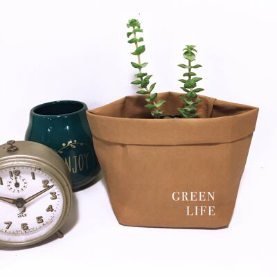 Plant pot cover - "Green life"