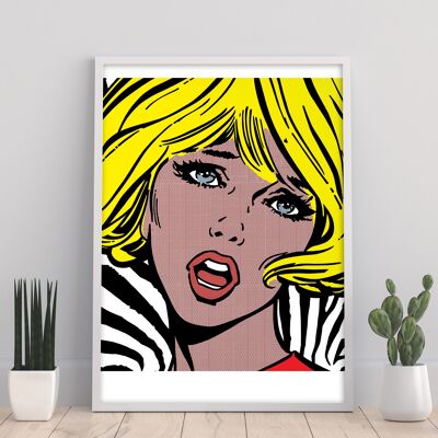 Girl On Zebra Background - 11X14” Art Print by Toni Sanchez