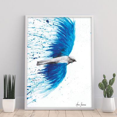 Pájaro azul curativo - 11X14" Impresión de arte por Ashvin Harrison
