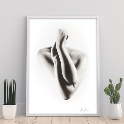 Étude au fusain de femme nue 55 - 11X14" Art Print