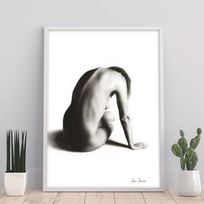 Étude au fusain de femme nue 56 - 11X14" Art Print