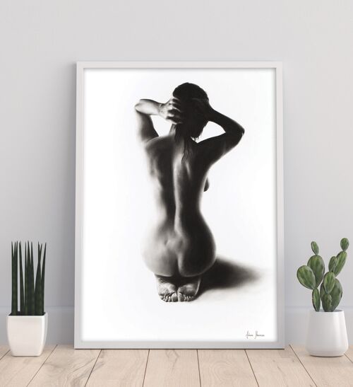 Nude Woman Charcoal Study 57 - 11X14” Art Print