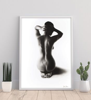 Étude au fusain de femme nue 57 - 11X14" Art Print