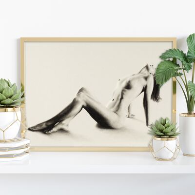 Étude au fusain de femme nue 59 - 11X14" Art Print