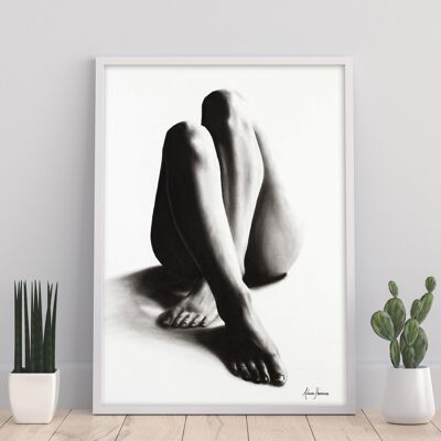 Étude au fusain de femme nue 42 - 11X14" Art Print