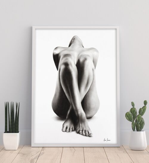 Nude Woman Charcoal Study 63 - 11X14” Art Print
