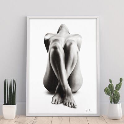 Mujer desnuda Estudio al carbón 63 - 11X14” Lámina artística