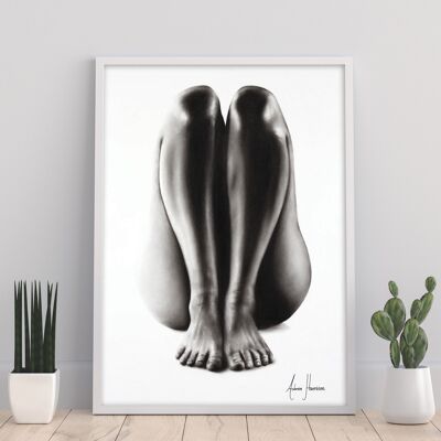 Mujer desnuda Estudio al carbón 65 - 11X14” Lámina artística