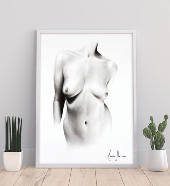 Étude au fusain de femme nue 66 - 11X14" Art Print