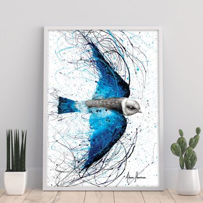 Blue Bird Listener – 11 x 14 Zoll Kunstdruck von Ashvin Harrison