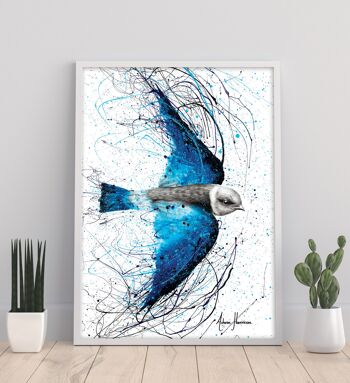 Blue Bird Listener - 11X14" Art Print par Ashvin Harrison