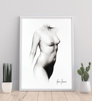 Étude au fusain de femme nue 68 - 11X14" Art Print