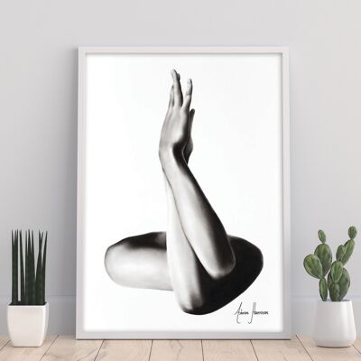 Étude au fusain de femme nue 69 - 11X14" Art Print
