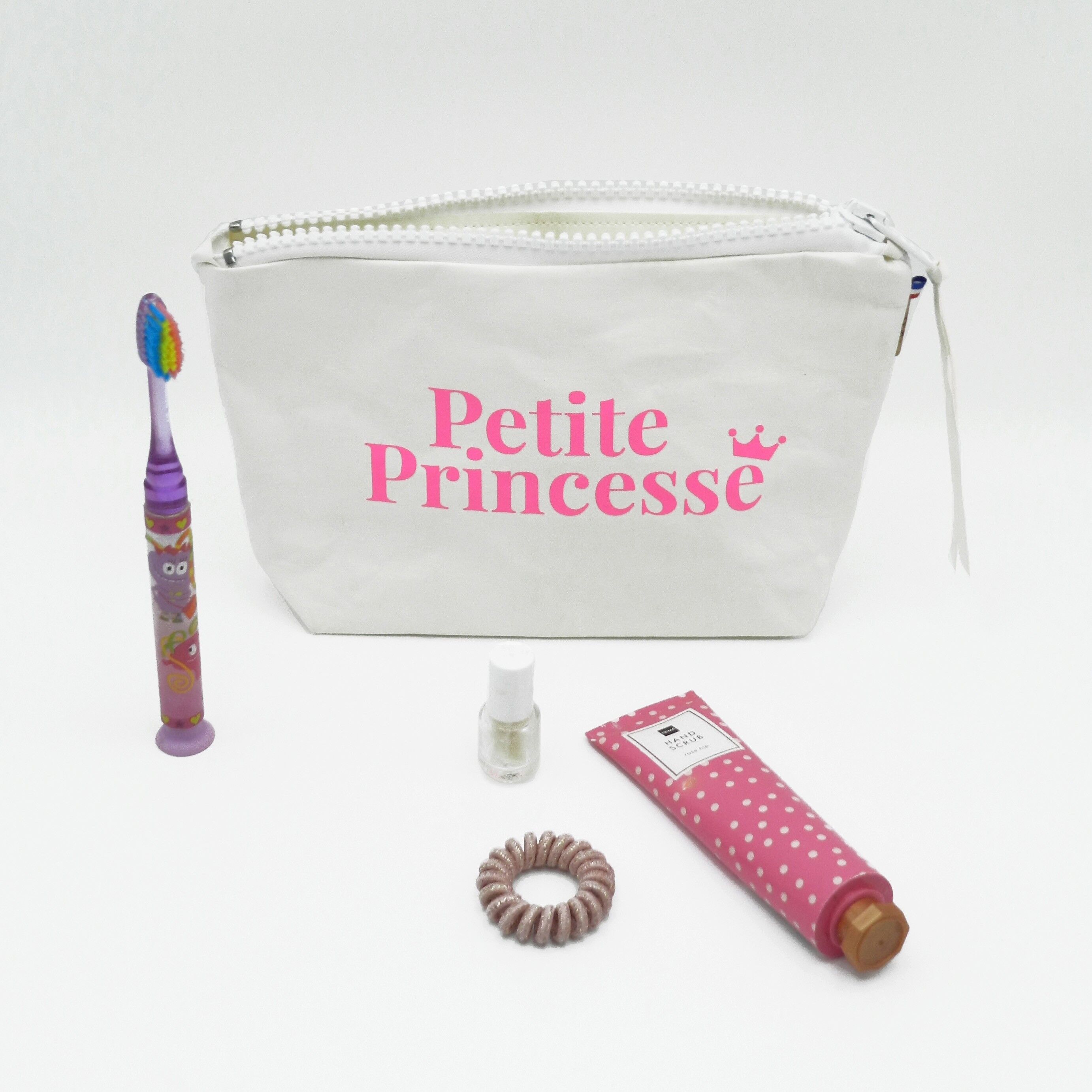 Beauty case per bambina - a base vegetale e lavabile - Bianco "Piccola Principessa"