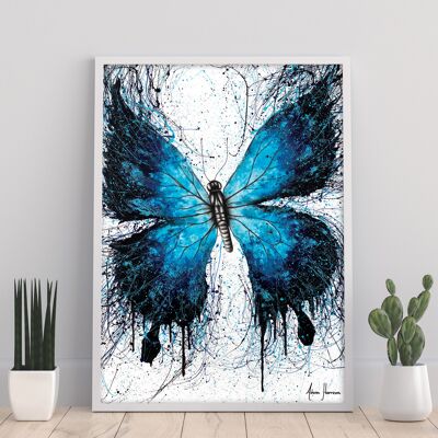 La impresión del arte de las alas azules de la mariposa 11X14" por Ashvin Harrison